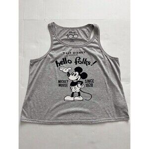 Disney, Women’s 2XL, Racerback Gray Tank Top W/Mickey Mouse. 100th anniversary.